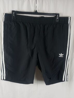 Adidas Men's 2XL Black 3 Stripes Swim Shorts